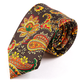 Brown Frederick Bold Paisley IMS Motif Tie 7.5cm